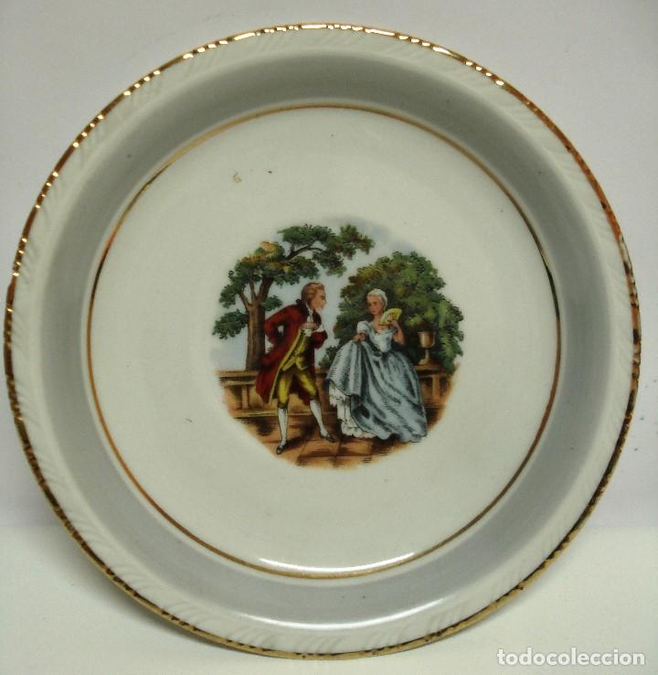 Vintage: PLATO ROM&Aacute;NTICOS PORCELANA SANTA CLARA 15 CM. .A&Ntilde;OS 50-60