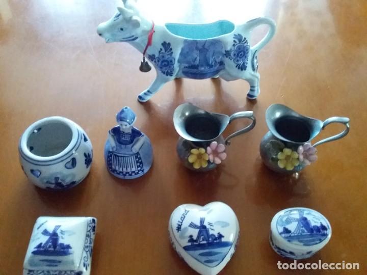 Vintage: CONJUNTO de cer&aacute;mica holandesa y dos jarras compradas en Delft