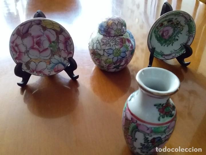 Vintage: CONJUNTO de cuatro piezas de cer&aacute;mica de Macao