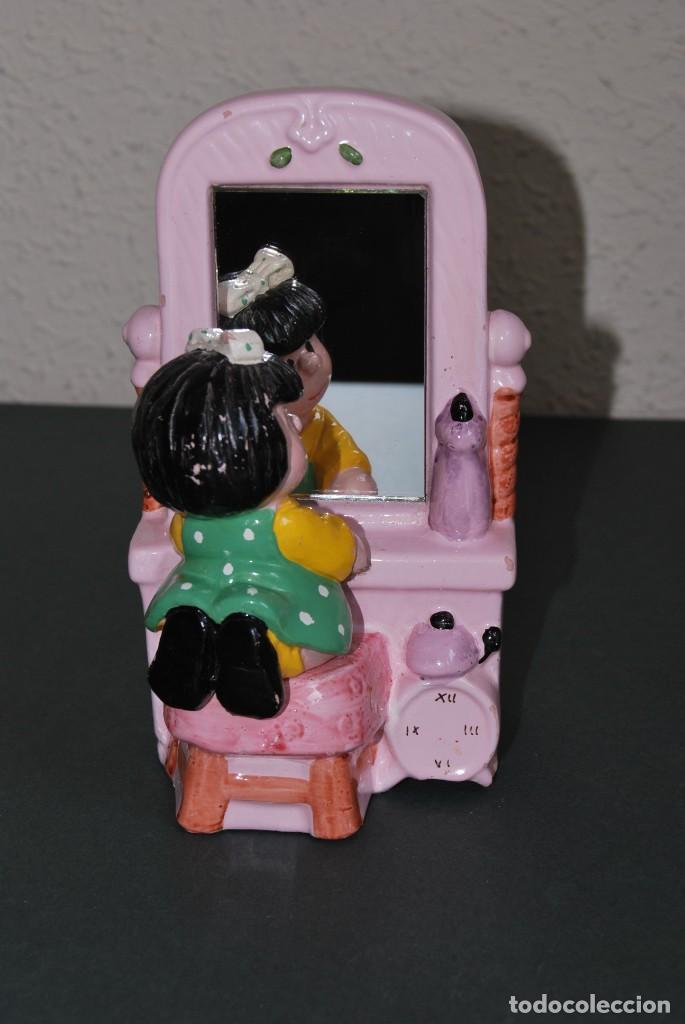 Vintage: PRECIOSA FIGURA DE MAFALDA - TOCADOR - ESPEJO - CER&Aacute;MICA - A&Ntilde;OS 80