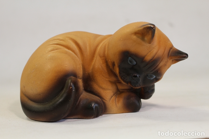 Vintage: gato en porcelana