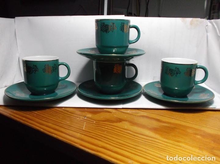 Vintage: LOTE DE TRES TAZAS CON PLATOS PARA CAFE.