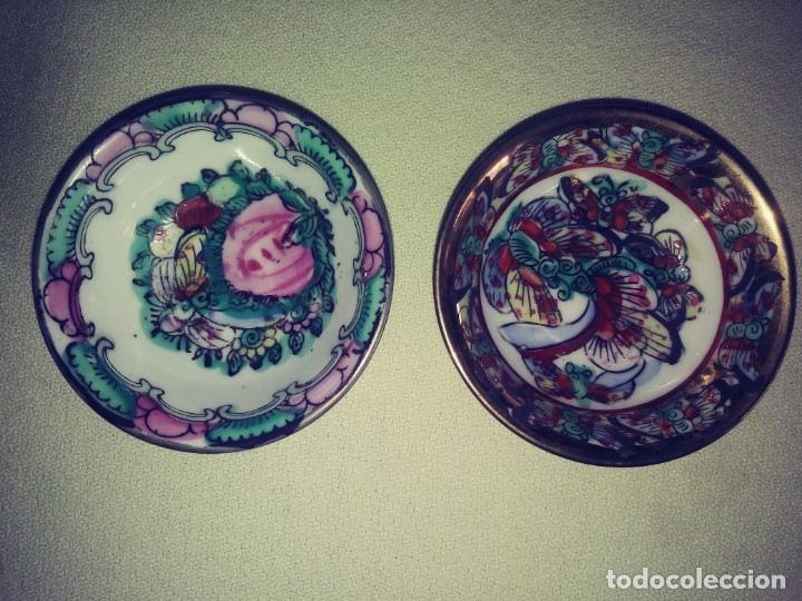 Vintage: 2 platos peque&ntilde;os de porcelana de Macao.