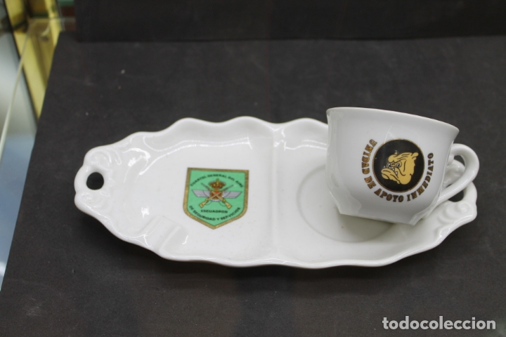 Vintage: TAZA CON CENICERO INCLUIDO DE CER&Aacute;MICA , UNIDAD DE APOYO INMEDIATO