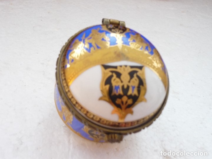 Vintage: PASTILLERO DE PORCELANA AZUL COBALTO Y ORO ANTIGUO REDONDO.VER FOTOS