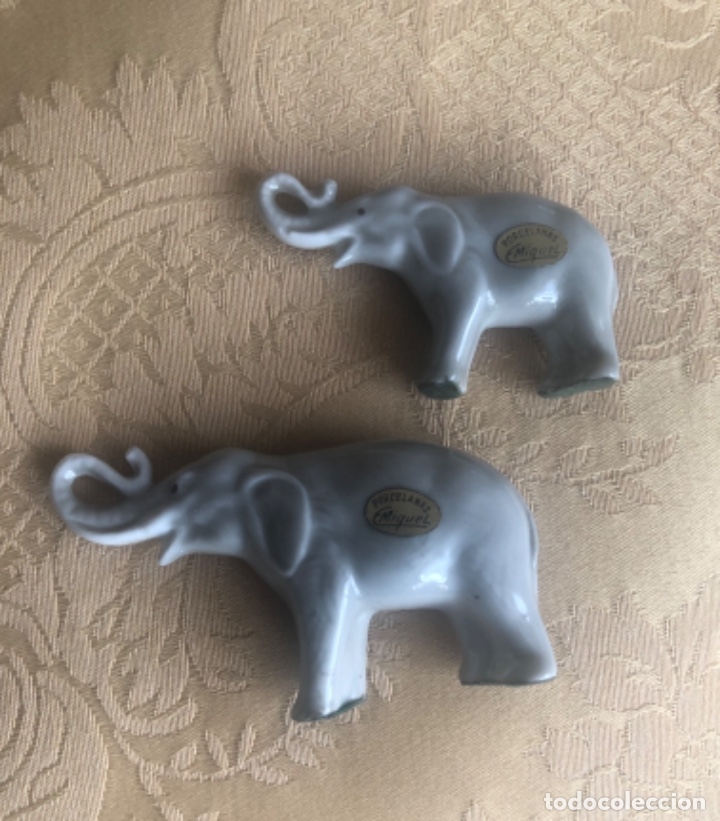 Vintage: 2 ELEFANTES DE PORCELANA MIGUEL