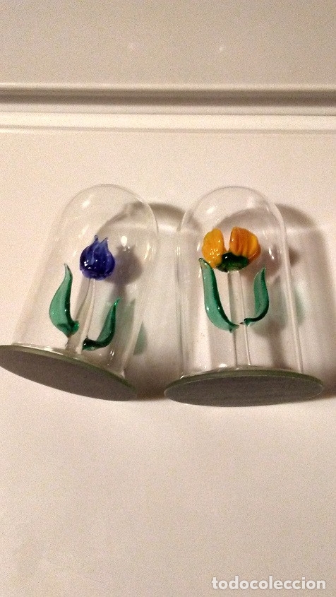 Vintage: 2 FLORES DE CRISTAL - Foto 7