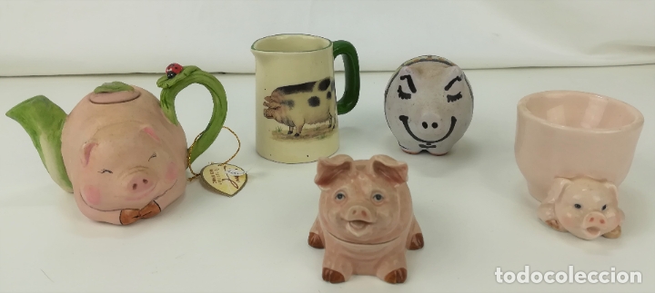 Vintage: LOTE UTENSILIOS DE COCINA CON FIGURAS DE CERDOS