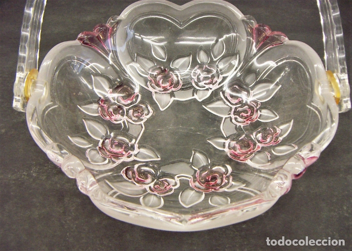 Vintage: Centro de mesa de cristal ,Mide 19 cm de diametro
