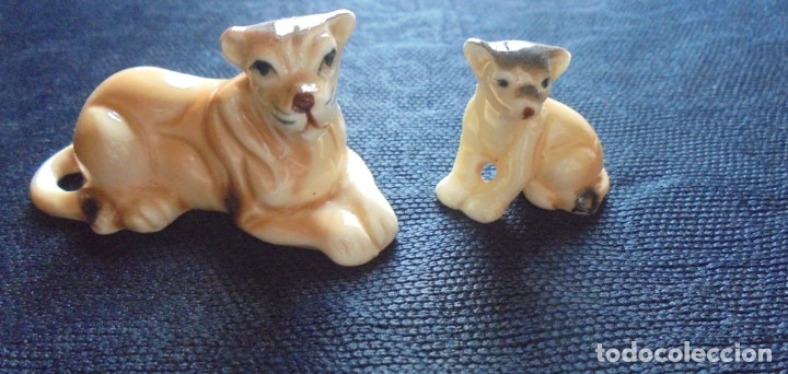 Vintage: 2 vintage leones de biscuit - Foto 1