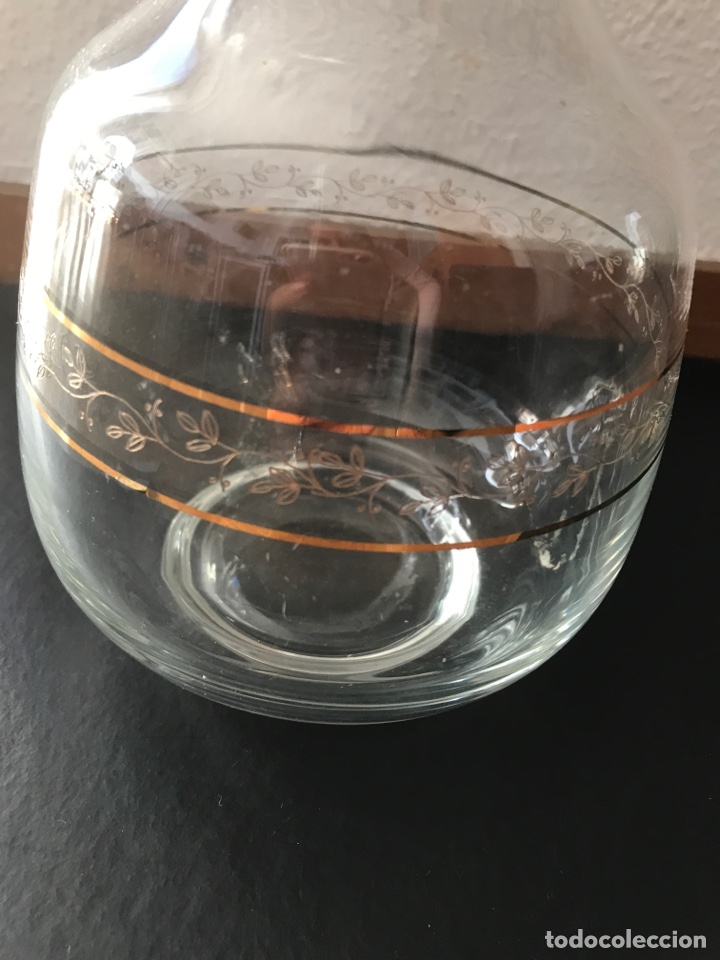 Vintage: Botella de cristal fileteado en oro - Foto 2