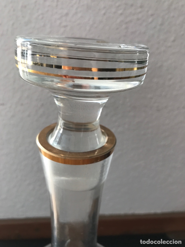 Vintage: Botella de cristal fileteado en oro - Foto 3