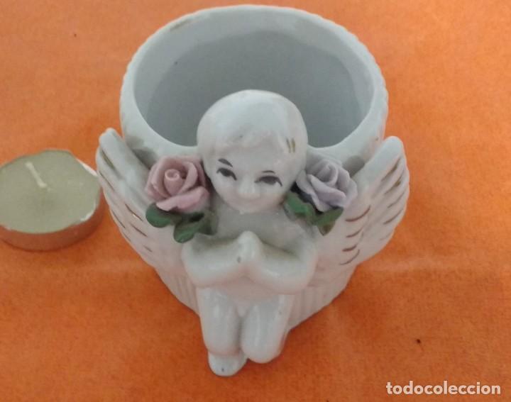 Vintage: Angelito porcelana portavelas