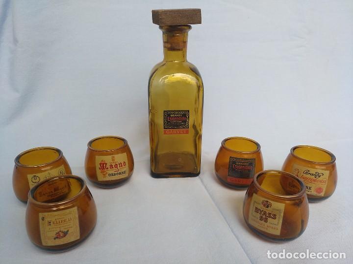 Vintage: JUEGO BOTELLA Y VASITOS COGNAC CO&Ntilde;AC BRANDY - Foto 5