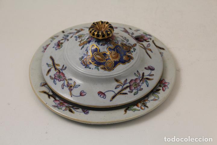 Vintage: mantequillero de porcelana con marca