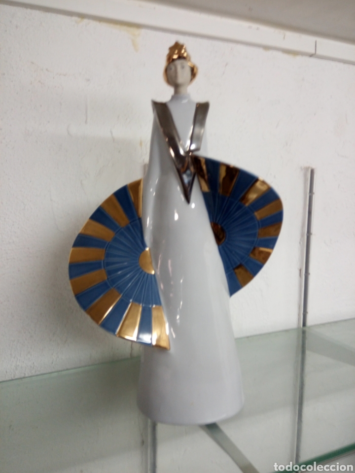 Vintage: ESPECTACULAR FIGURA DECORADA EN ORO Y PLATA DEL ESCULTOR MARCO GINER