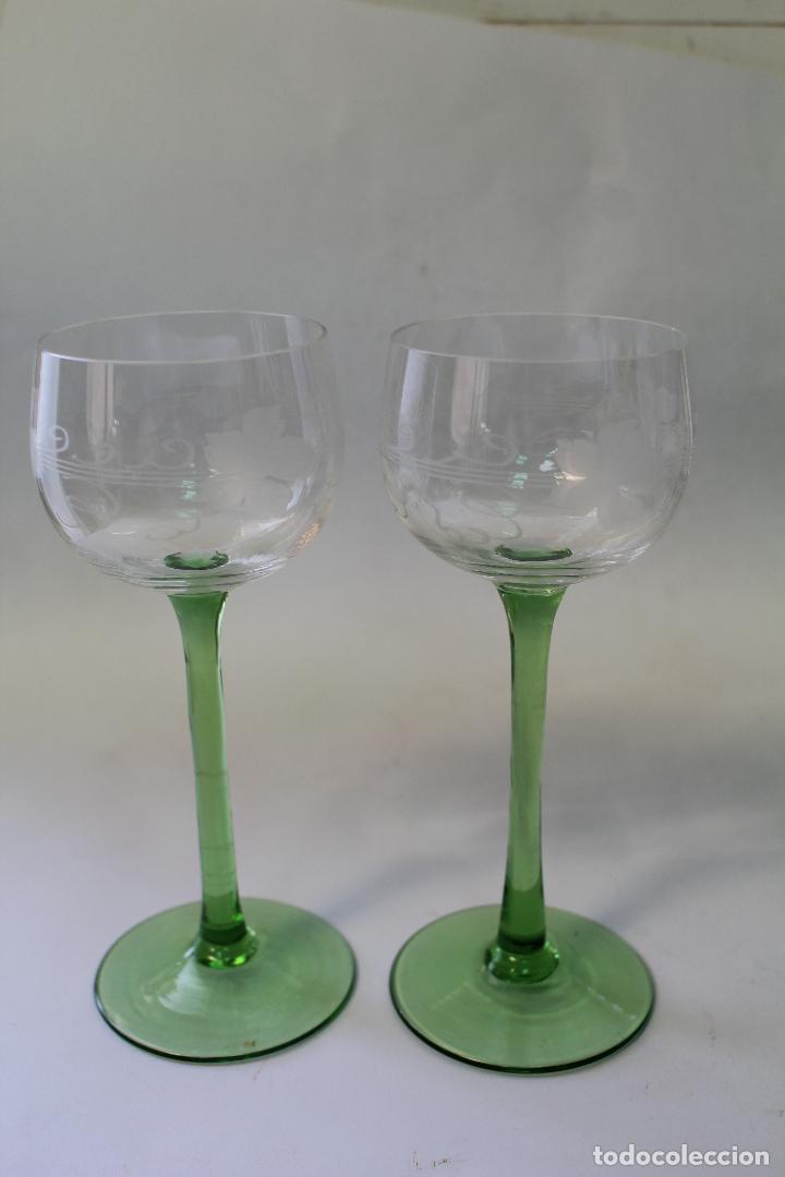 Vintage: 2 copas cristal verde - Foto 3