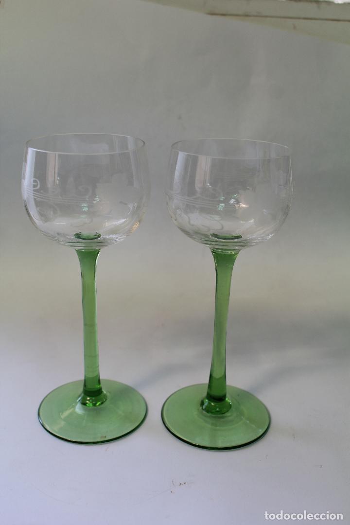 Vintage: 2 copas cristal verde - Foto 1