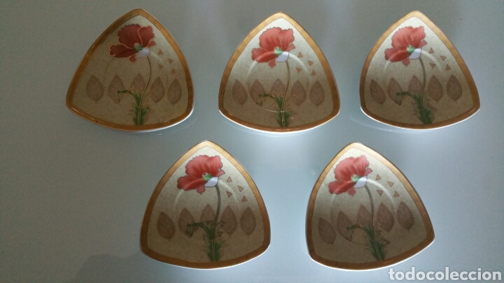 Vintage: Conjunto de 5 platos peque&ntilde;os de cer&aacute;mica, YAMASEN.