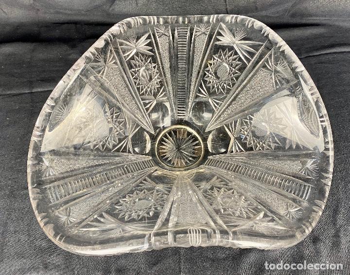 Vintage: Centro de cristal tallado sin base - Foto 7