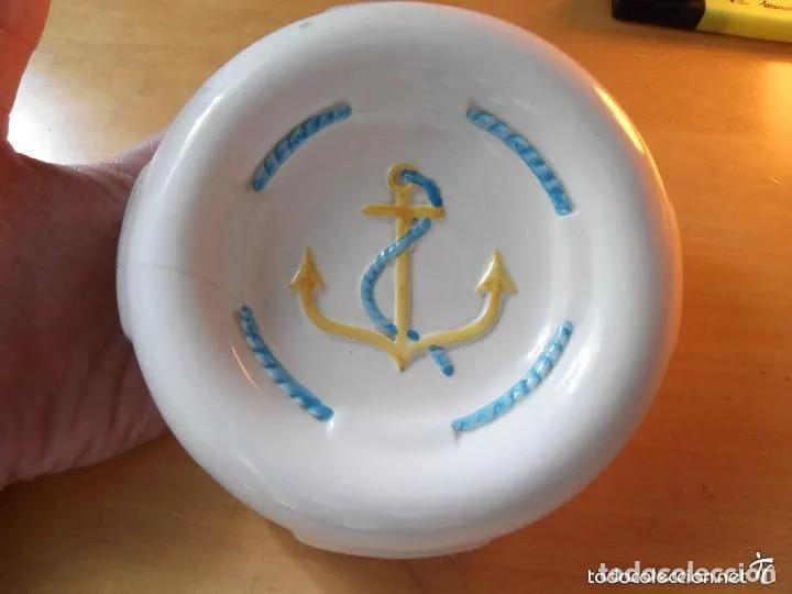 Vintage: ANTIGUO CENICERO PORCELANA ANCLA MARINERA