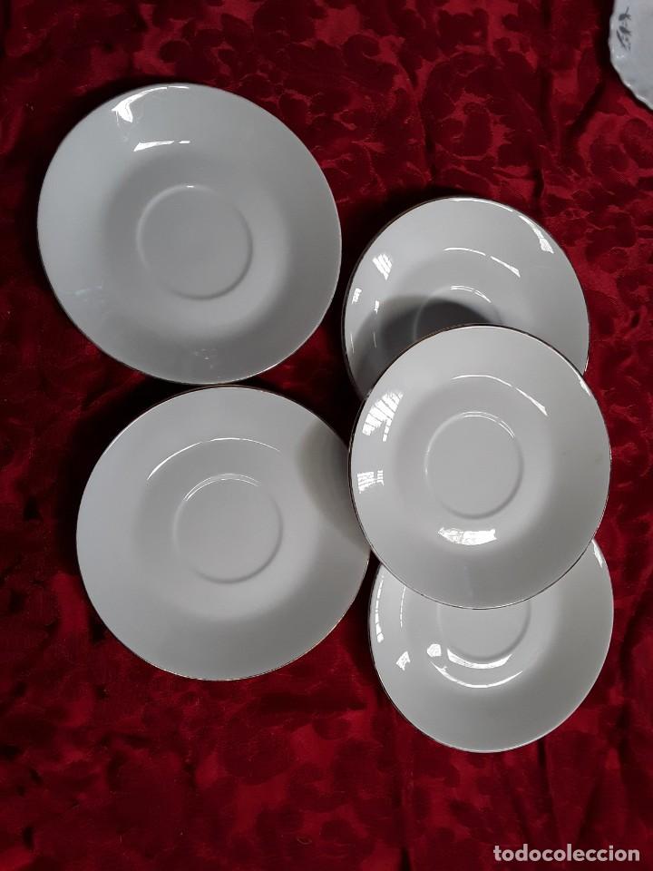 Vintage: Platos de postre de cer&aacute;mica esmaltada color blanco 5 unidades