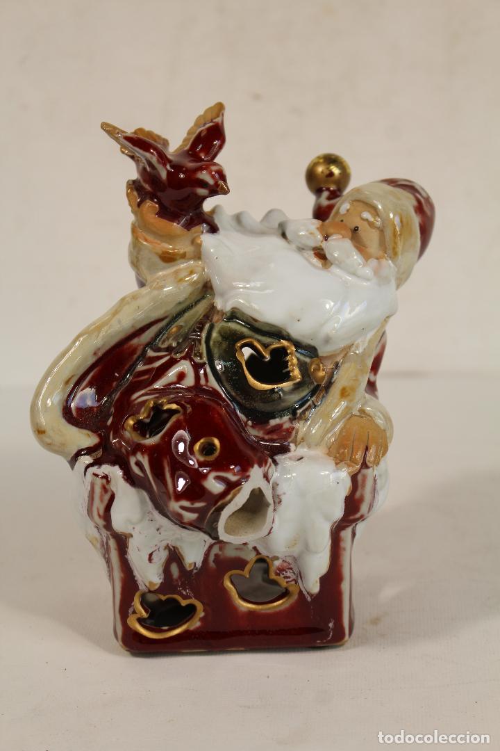 Vintage: figura de noel farol - santa clus de porcelana