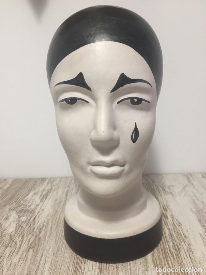 Vintage: CABEZA CERAMICA W. GERMANY PIERROT