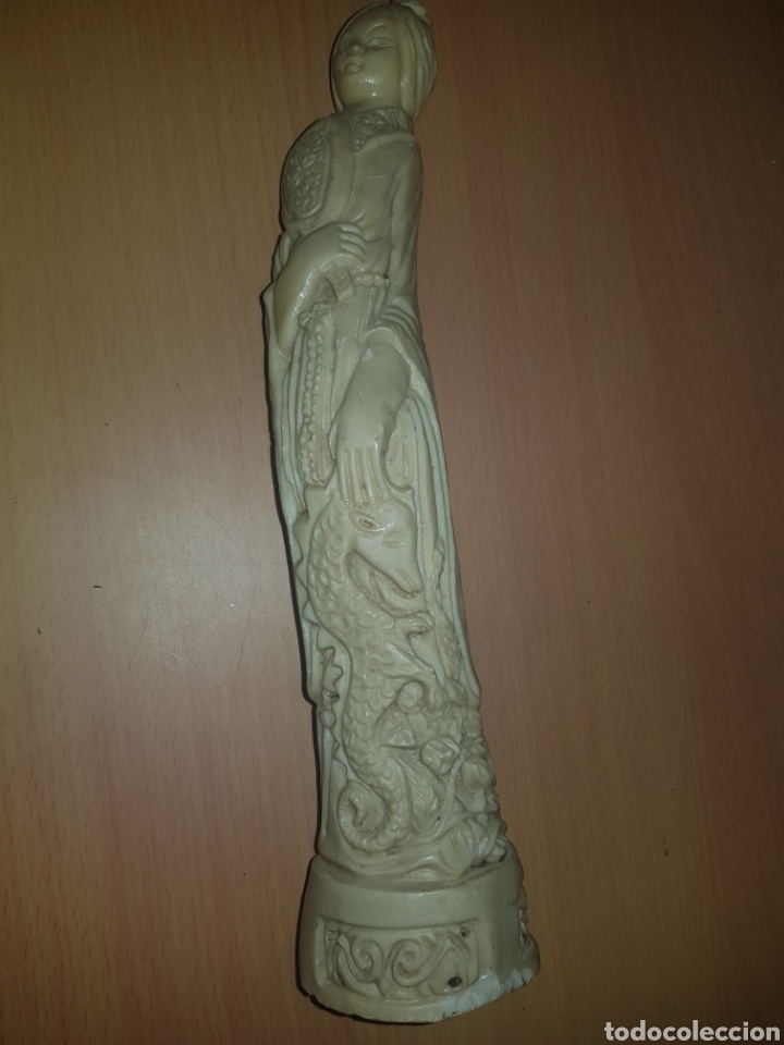 Vintage: Figura geisha pasta de marfil