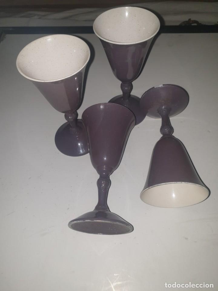 Vintage: 4 copas marron - Foto 2