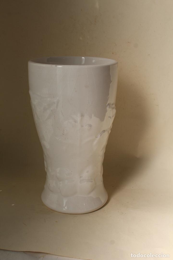 Vintage: jarrron florero blanco de ceramica