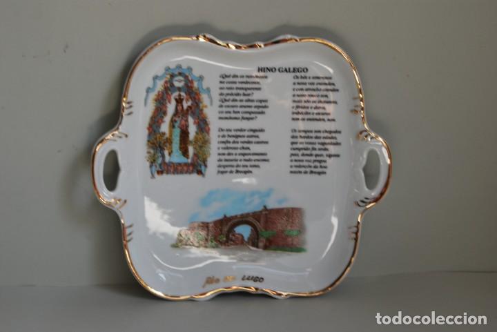 Vintage: PEQUE&Ntilde;A BANDEJA DE PORCELANA - HIMNO GALLEGO - HINO GALEGO - PLATO