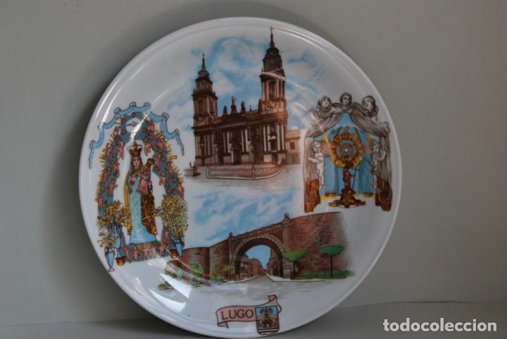 Vintage: PLATO DE PORCELANA CON IM&Aacute;GENES DE LUGO - PORCELANA COIMBRA, PORTUGAL