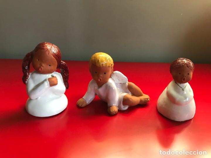 Vintage: LOTE DE FIGURAS JULLAR DE CER&Aacute;MICA Y ESMALTE. VINTAGE. NI&Ntilde;AS &Aacute;NGEL