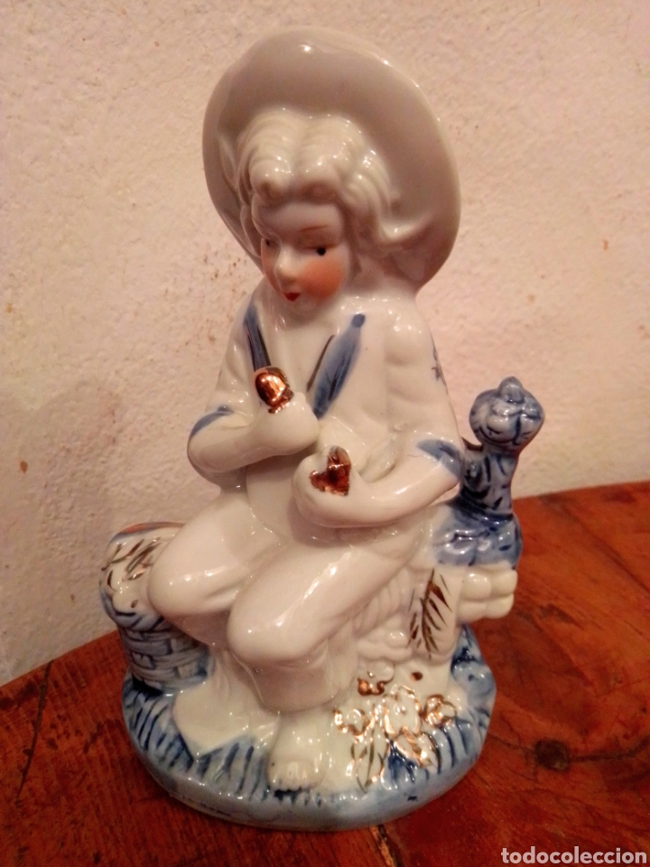 Vintage: Figura chino de porcelana 15 cms