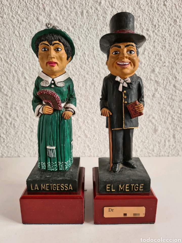 Vintage: 2 Figures El Metge i La Metgessa - Firmadas J. Rillo - Figuras El Doctor y La Doctora Medicina