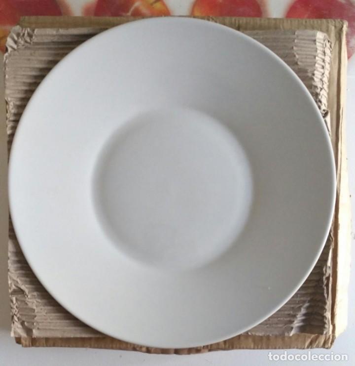 lote 6 platos llanos porcelana blancos - diseño - Compra venta en  todocoleccion