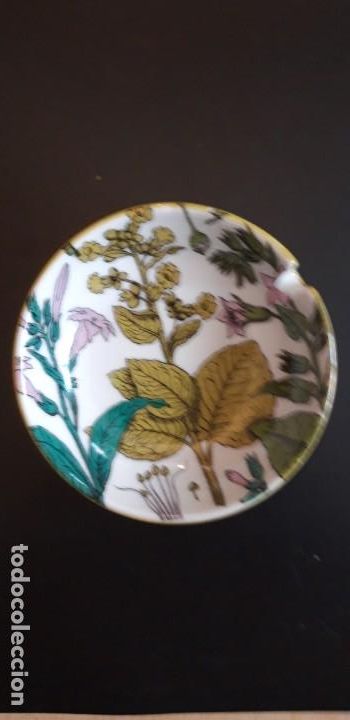 Vintage: 1 ** CENICERO CER&Aacute;MICA TEMA FLORAL **