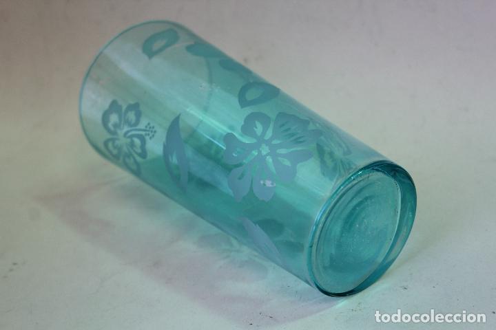 Vintage: vaso cristal pintado azul - Foto 3
