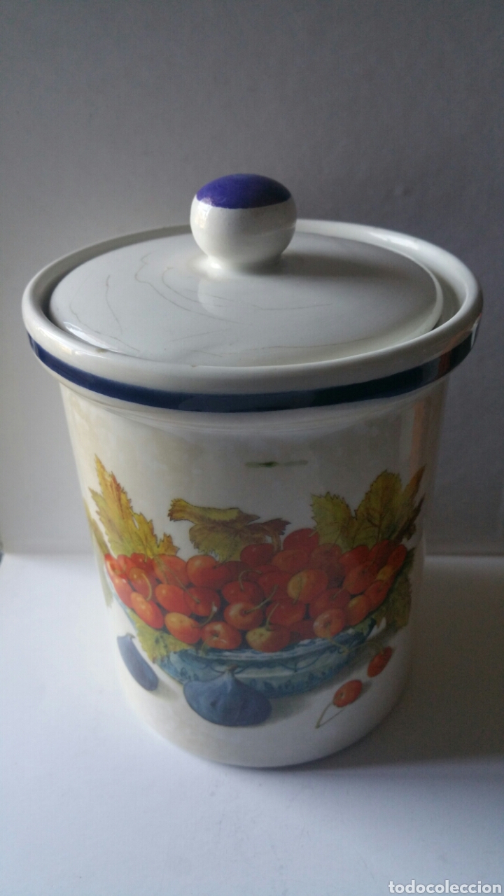 Vintage: Tarro de cer&aacute;mica esmaltada, DUE TORRI ( d&aacute;diva s.a.), made in Italy.
