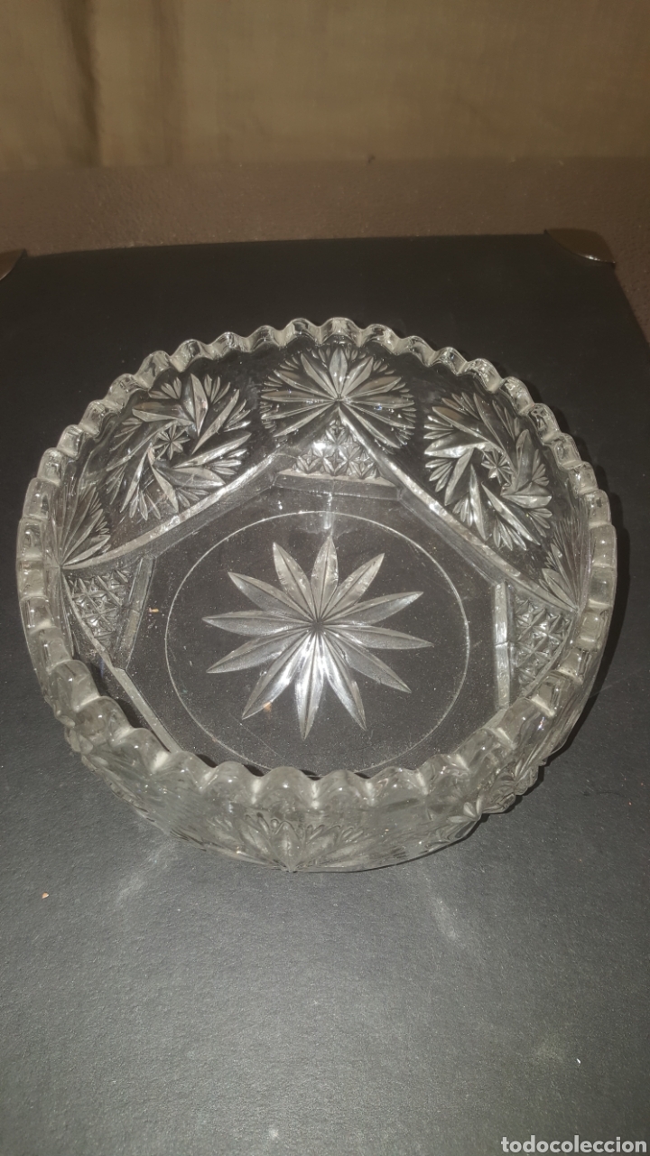Vintage: Cuenco de cristal tallado - Foto 1