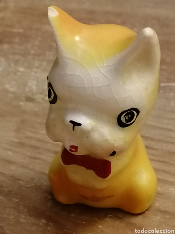 Vintage: Figurita gato antigua 4cms