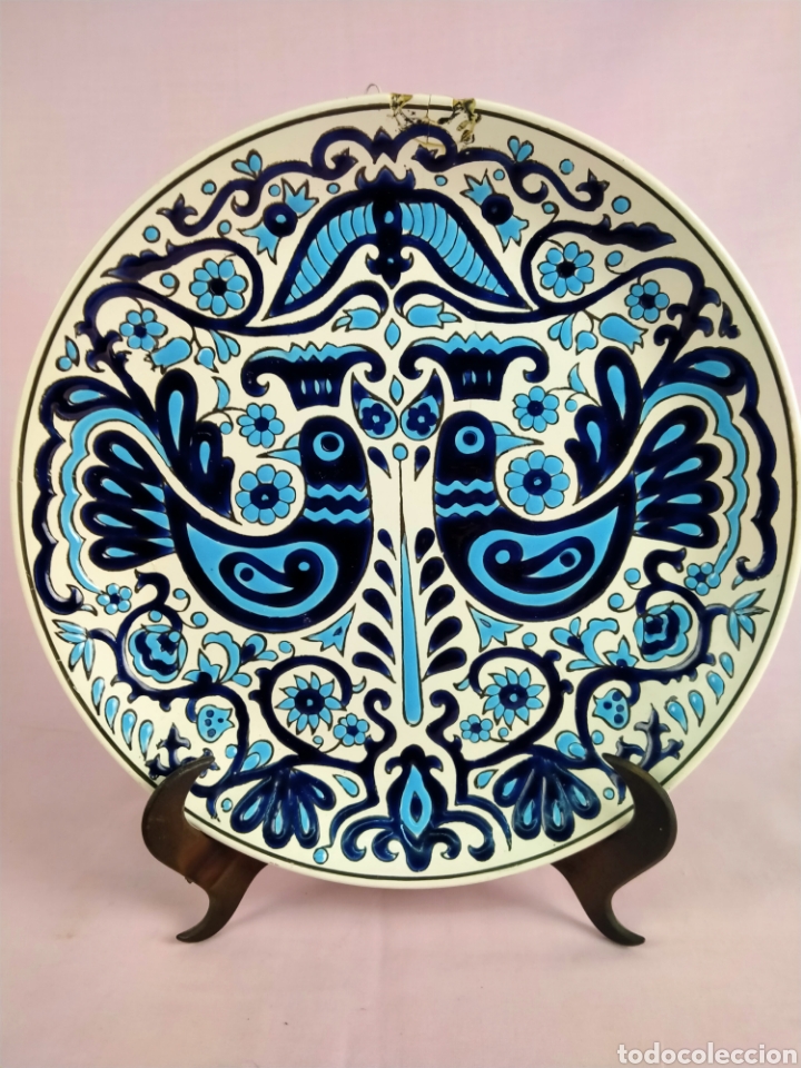 Vintage: Plato procedente de Grecia,hecho a mano por PARADISSI KERAMIK. 24'5cm