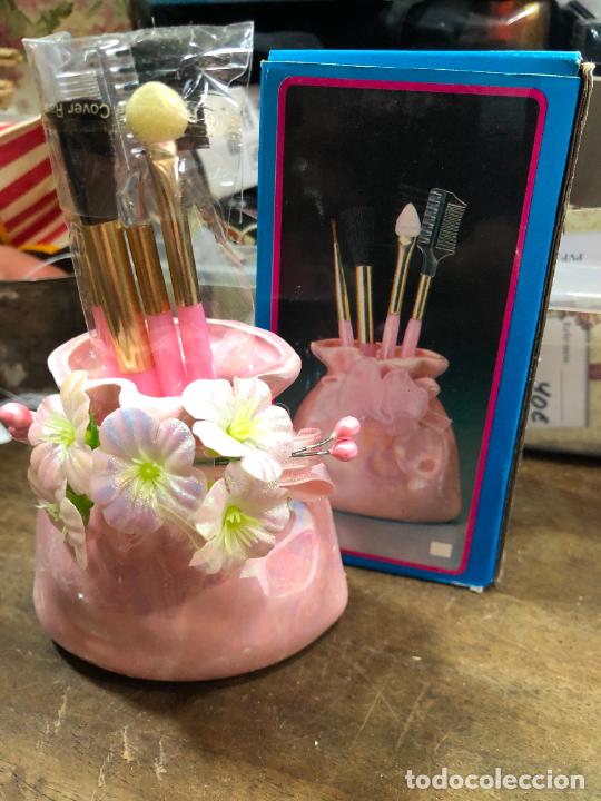 Vintage: SACO DE CERAMICA PARA PINCELES DE MAQUILLAJE - DECORACION A&Ntilde;OS 70