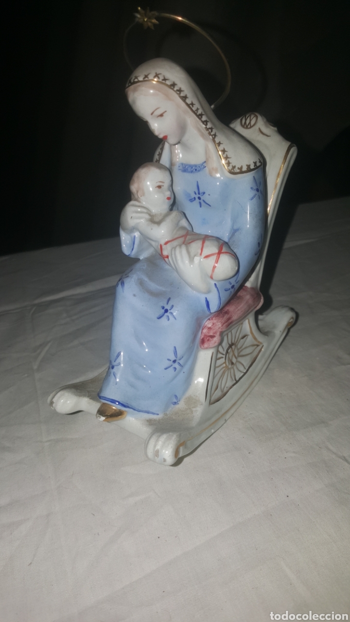 Vintage: FIGURA DE LA VIRGEN CON NI&Ntilde;O EN PORCELANA