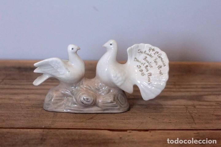 Vintage: Figurita de porcelana recuerdo de bautizo, a&ntilde;os 80. Vintage