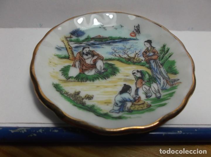 Vintage: PLATITO DE CERAMICA - MINIATURA - PAISAJE CHINO - CERAMICA VRS.