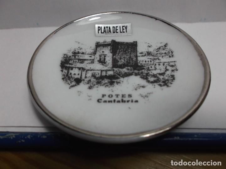 Vintage: PLATITO DE CERAMICA - MINIATURA - POYTES - CANTABRIA - PLATA DE LEY.