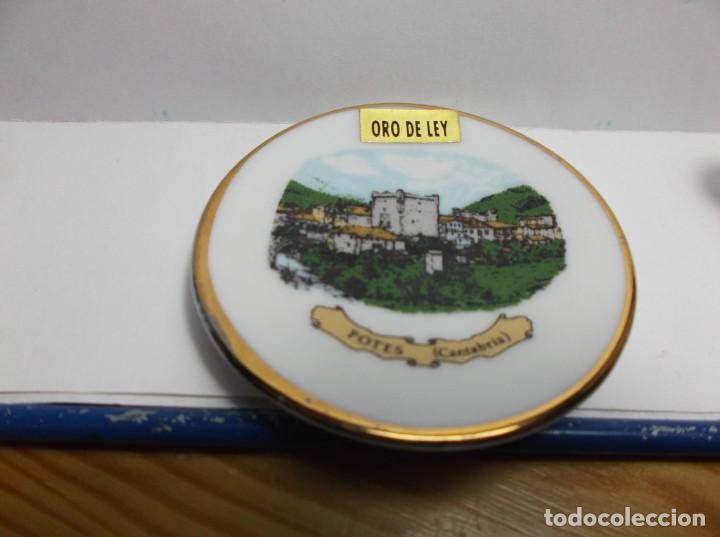 Vintage: PLATITO DE CERAMICA - MINIATURA - POYTES - CANTABRIA - ORO DE LEY.