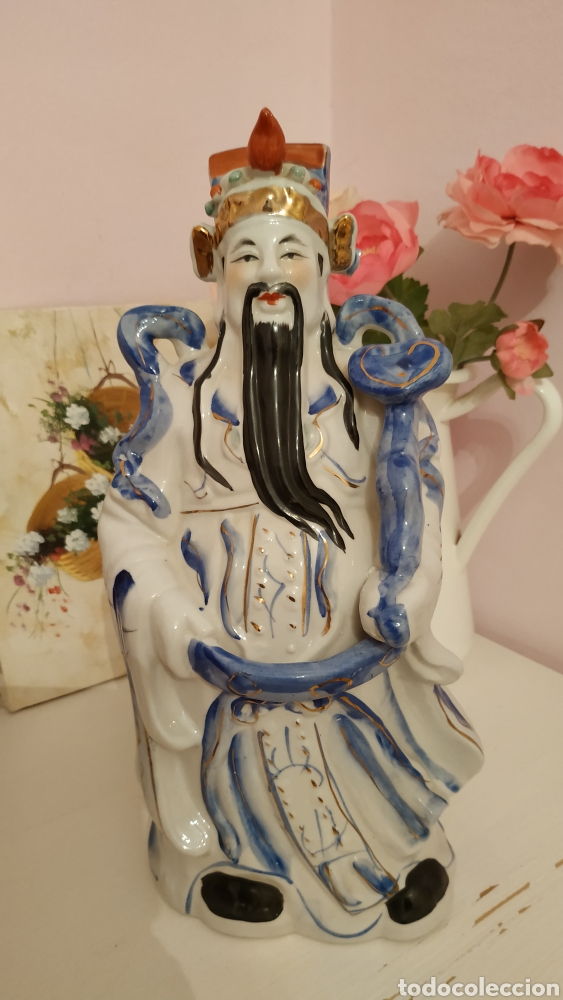 Vintage: Figura de porcelana Dios de la riqueza y el &eacute;xito chino